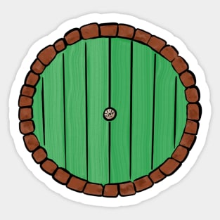 Green Round Halfling Door Sticker